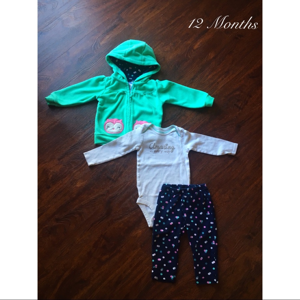 🚫SOLD🚫GUC 12M Girls 3pc Fall/Winter Outfit Set